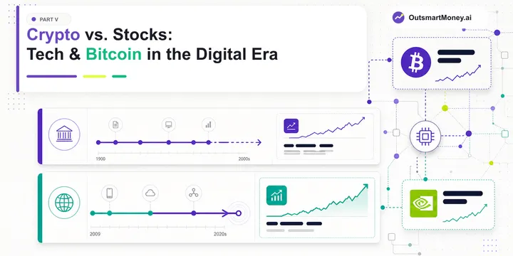 Crypto vs Stocks: Tech & Bitcoin in the Digital Era Cover